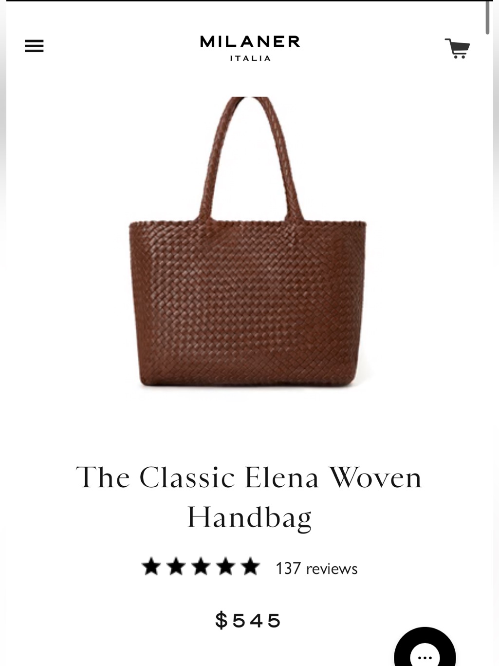 Milaner Classic Elena Woven Bag Mocha Napa